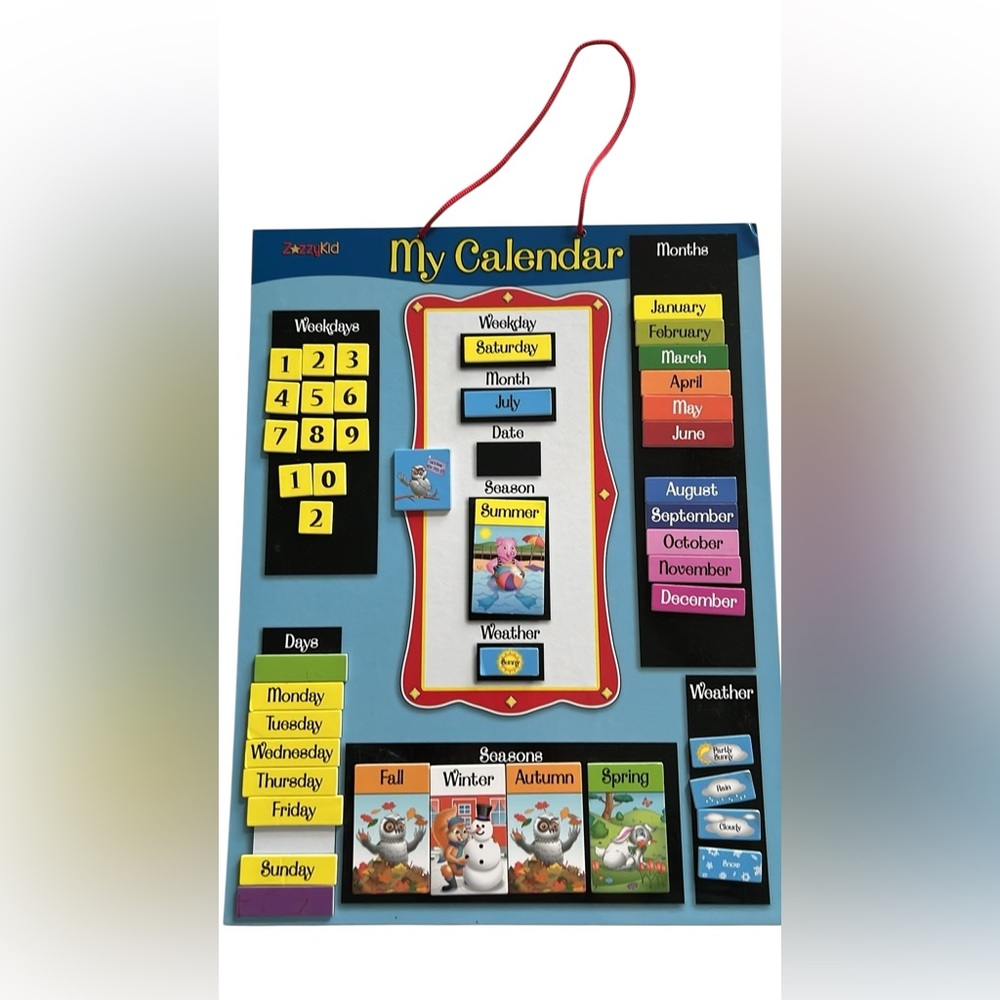 Magnetic Daily Calendar for kids - Picture 2 of 9